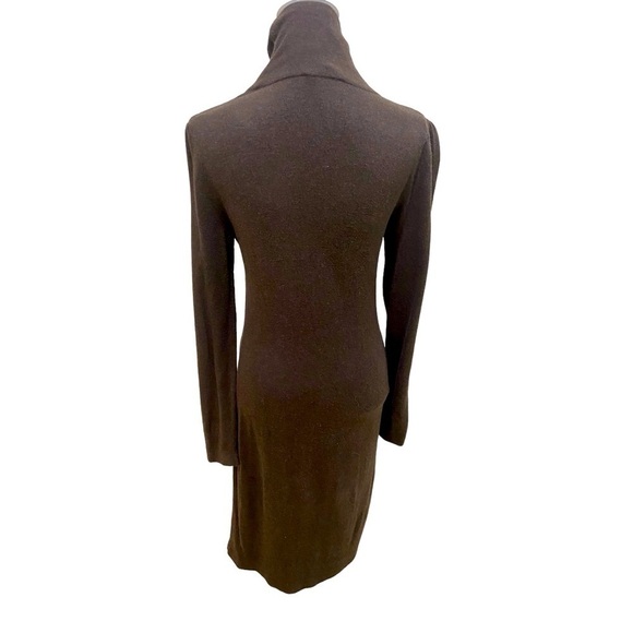 Peruvian Connection 100% pima cotton brown turtleneck body con dress size small - Picture 7 of 9